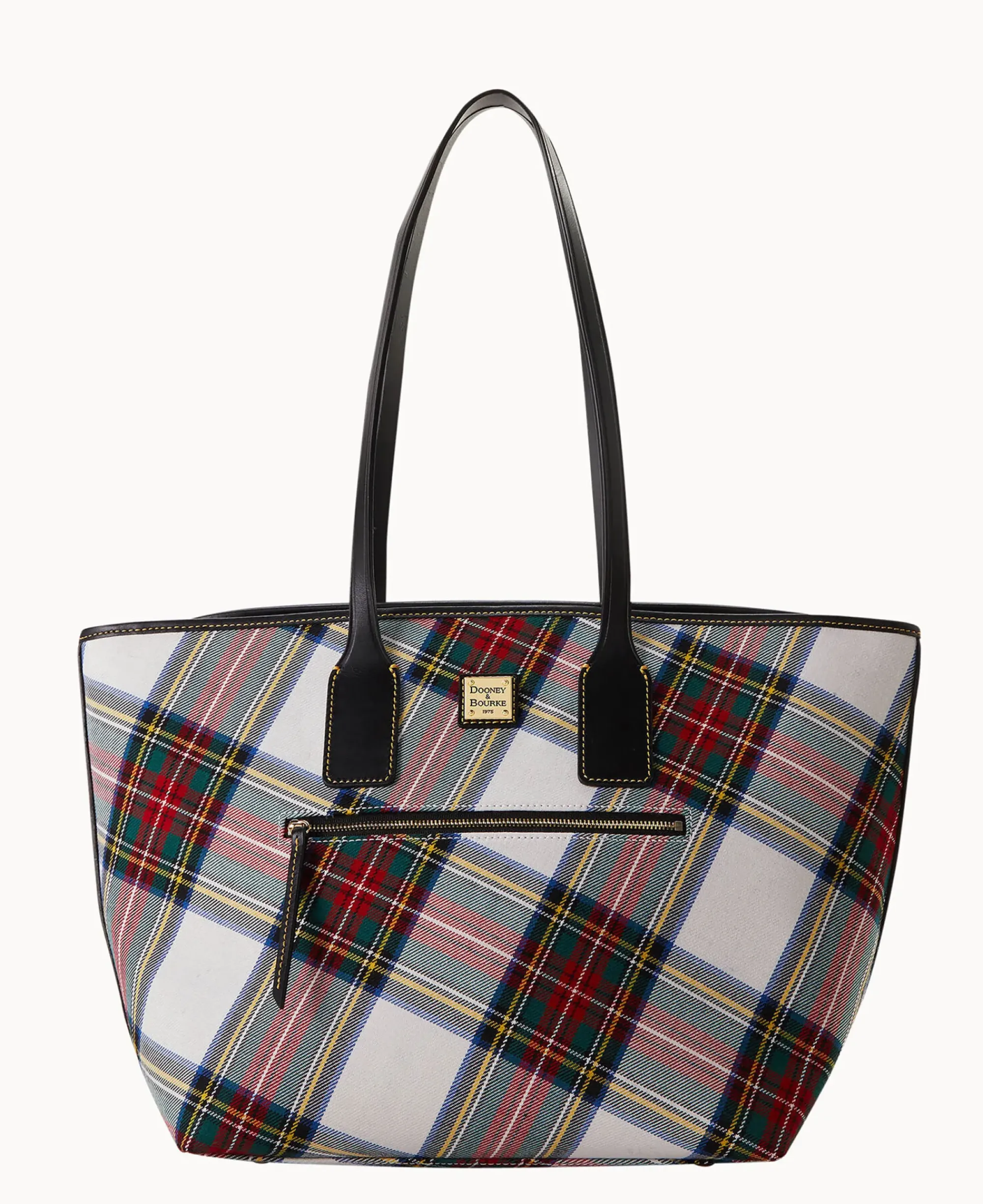 Dooney & Bourke Printed Fabric|Shoulder Bags<Tartan Tote White