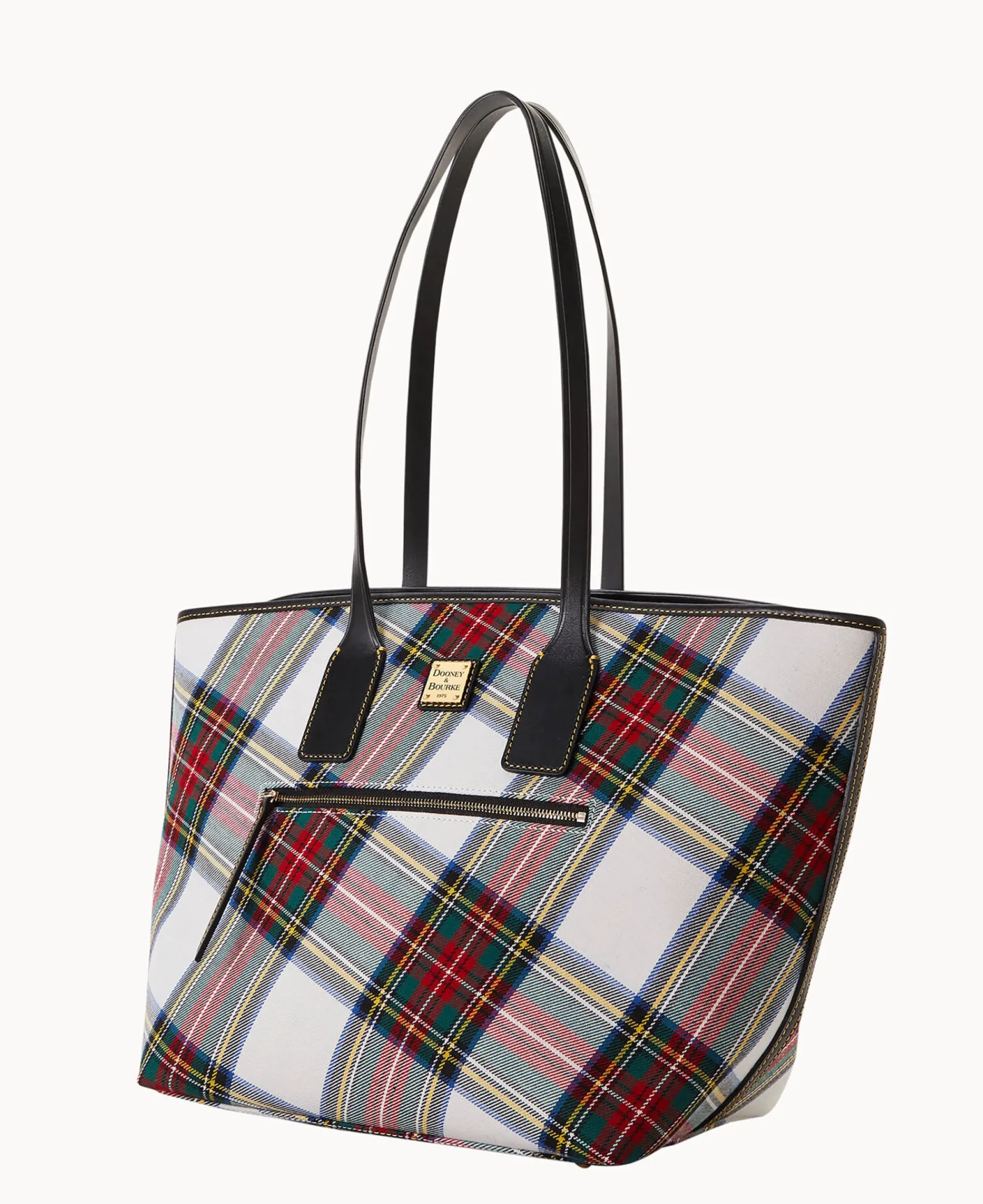 Dooney & Bourke Printed Fabric|Shoulder Bags<Tartan Tote White