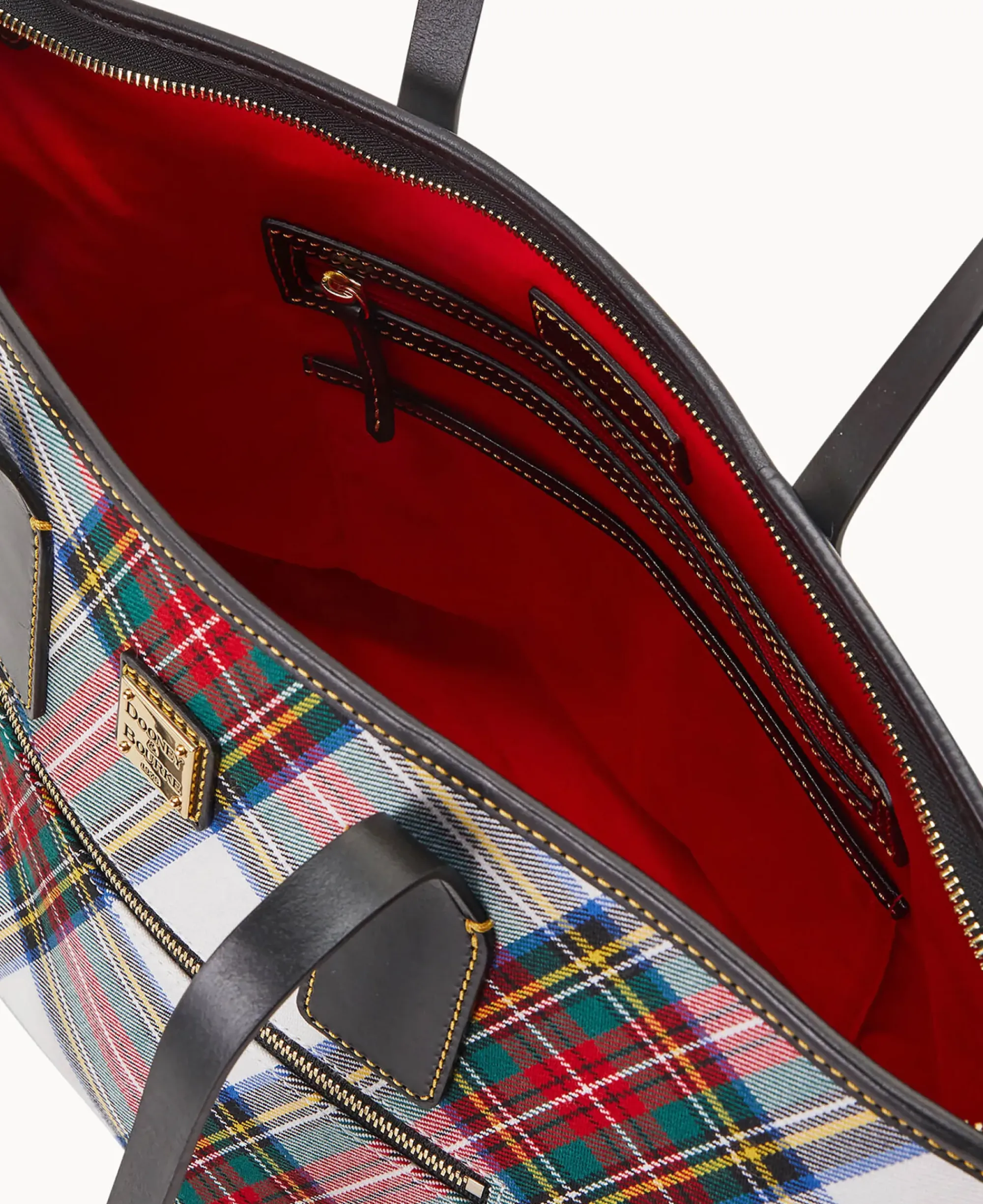 Dooney & Bourke Printed Fabric|Shoulder Bags<Tartan Tote White