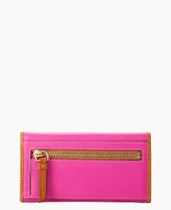 Dooney & Bourke Grab and Go|Clutches<Wexford Leather Continental Clutch Magenta