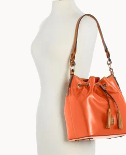 Dooney & Bourke Ready For the Getaway|Smooth Leather<Wexford Leather Tasha Drawstring Coral