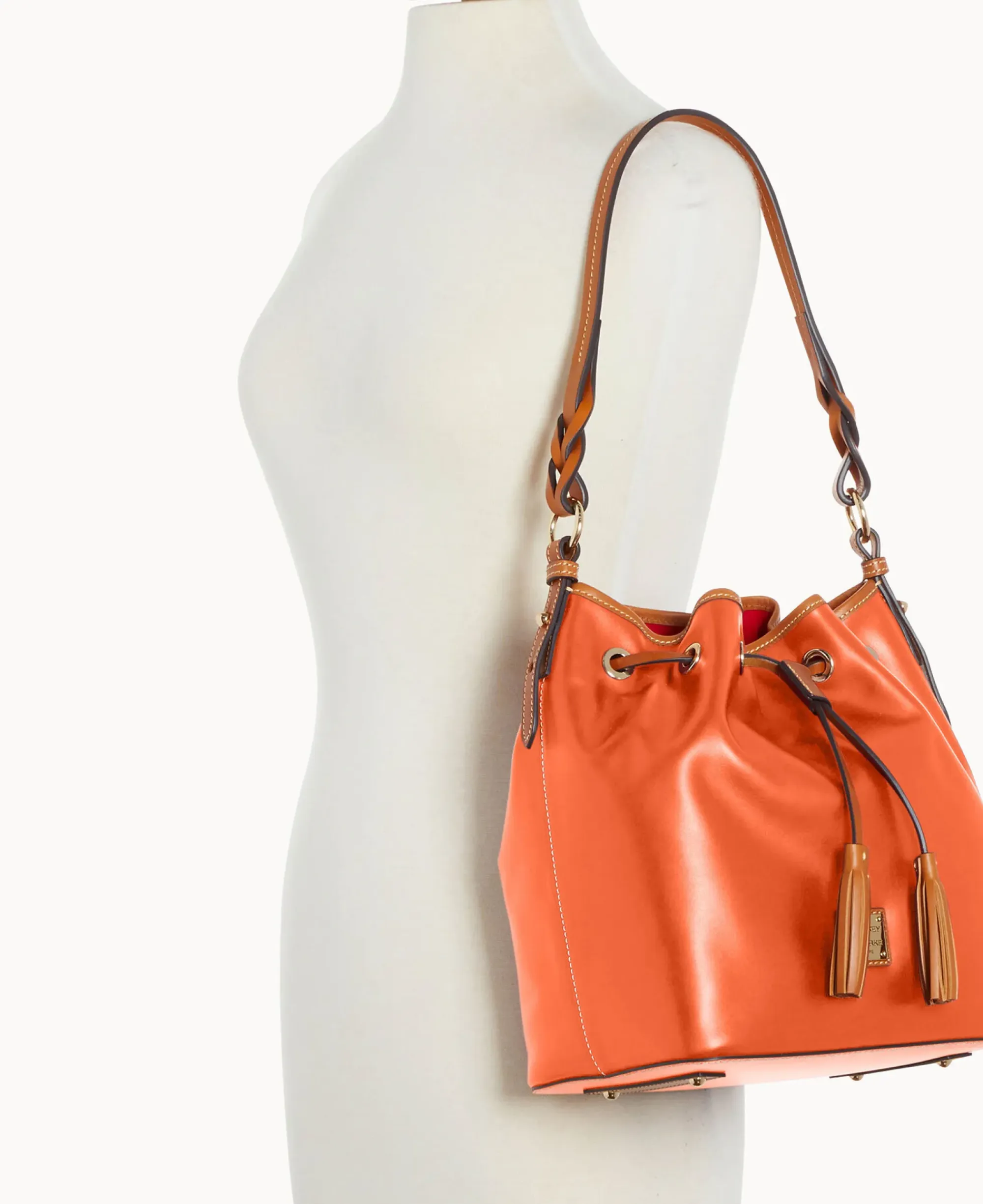 Dooney & Bourke Ready For the Getaway|Smooth Leather<Wexford Leather Tasha Drawstring Coral