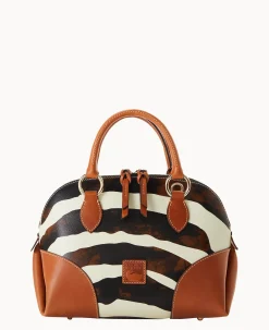 Dooney & Bourke The Zebra Collection|Spring Style<Leather Domed Satchel Zebra