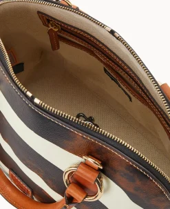 Dooney & Bourke The Zebra Collection|Spring Style<Leather Domed Satchel Zebra