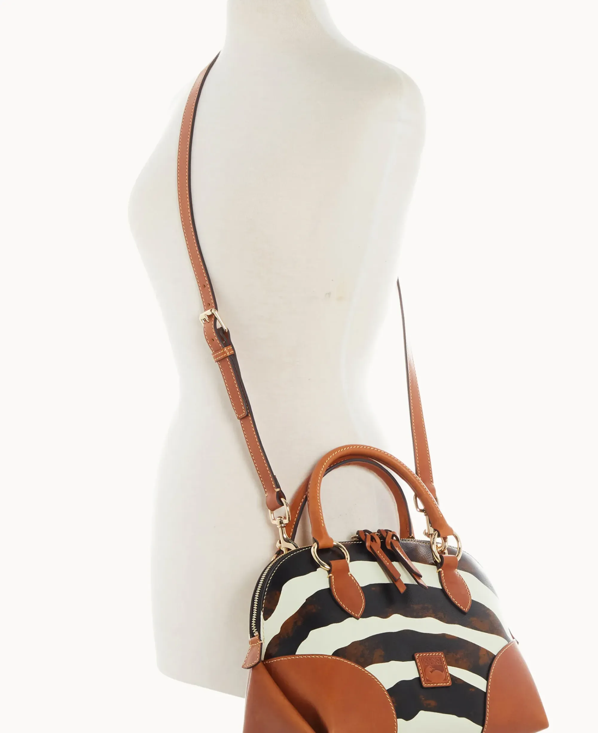 Dooney & Bourke The Zebra Collection|Spring Style<Leather Domed Satchel Zebra