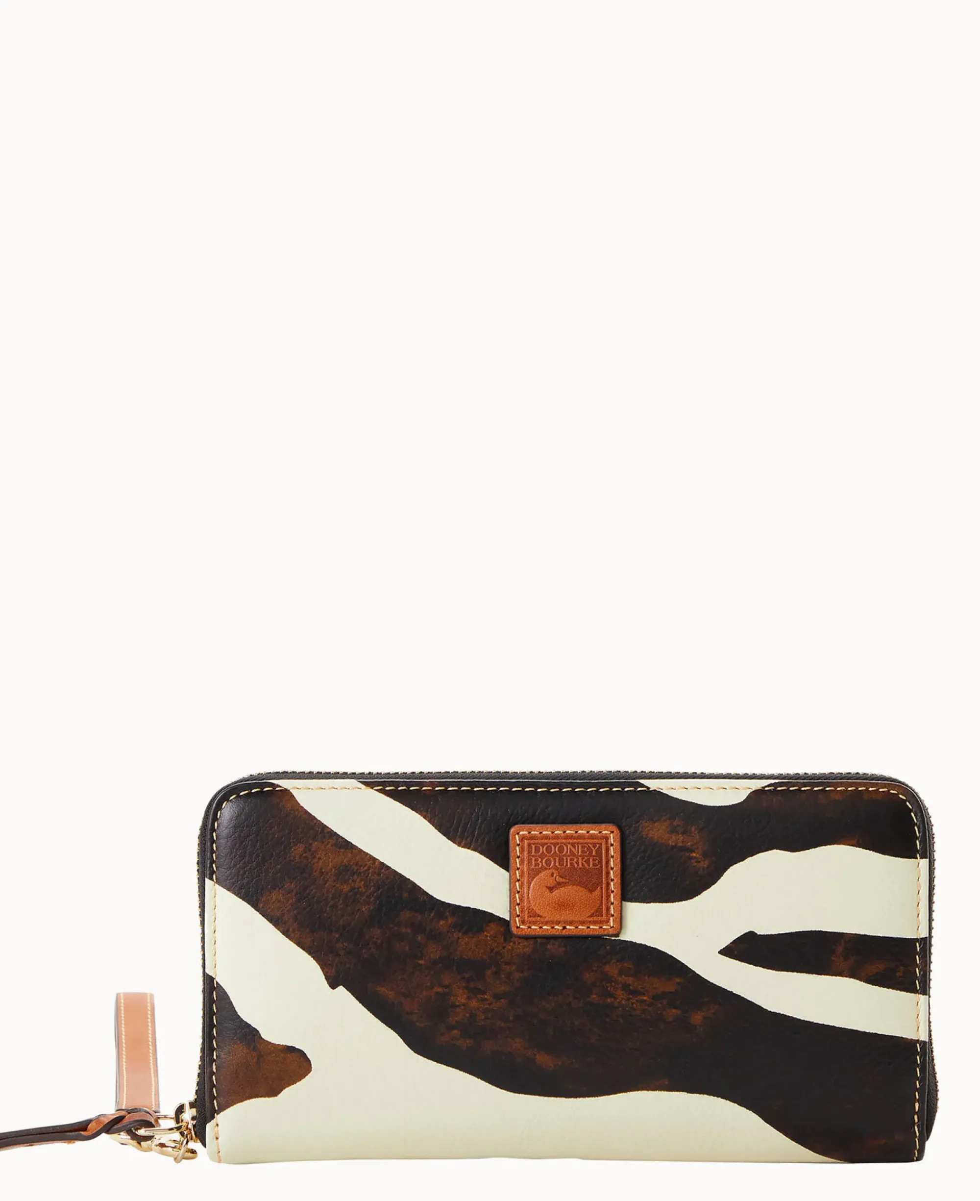 Dooney & Bourke The Zebra Collection|Grab and Go<Leather Large Zip Around Wristlet Zebra